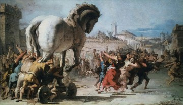 horse cats Painting - The Procession of The Trojan Horse